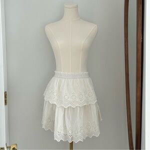 GAP White Eyelet Bohemian Mini Skirt